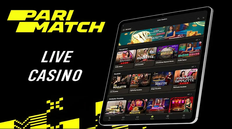 Cassino ao vivo Parimatch no tablet